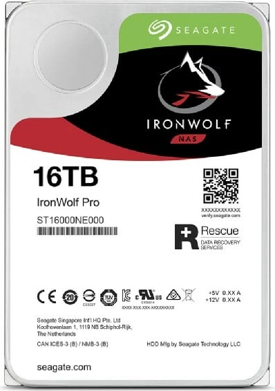 Hard disk Seagate IronWolf Pro ST16000NT001, 16 TB, 7200 RPM, 256 MB, 3.5"