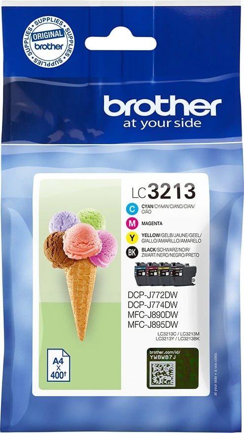 Toner Brother LC-3213VALDR, High (XL) Yield, Black, Cyan, Magenta, Yellow, 400 faqe, Multi pack