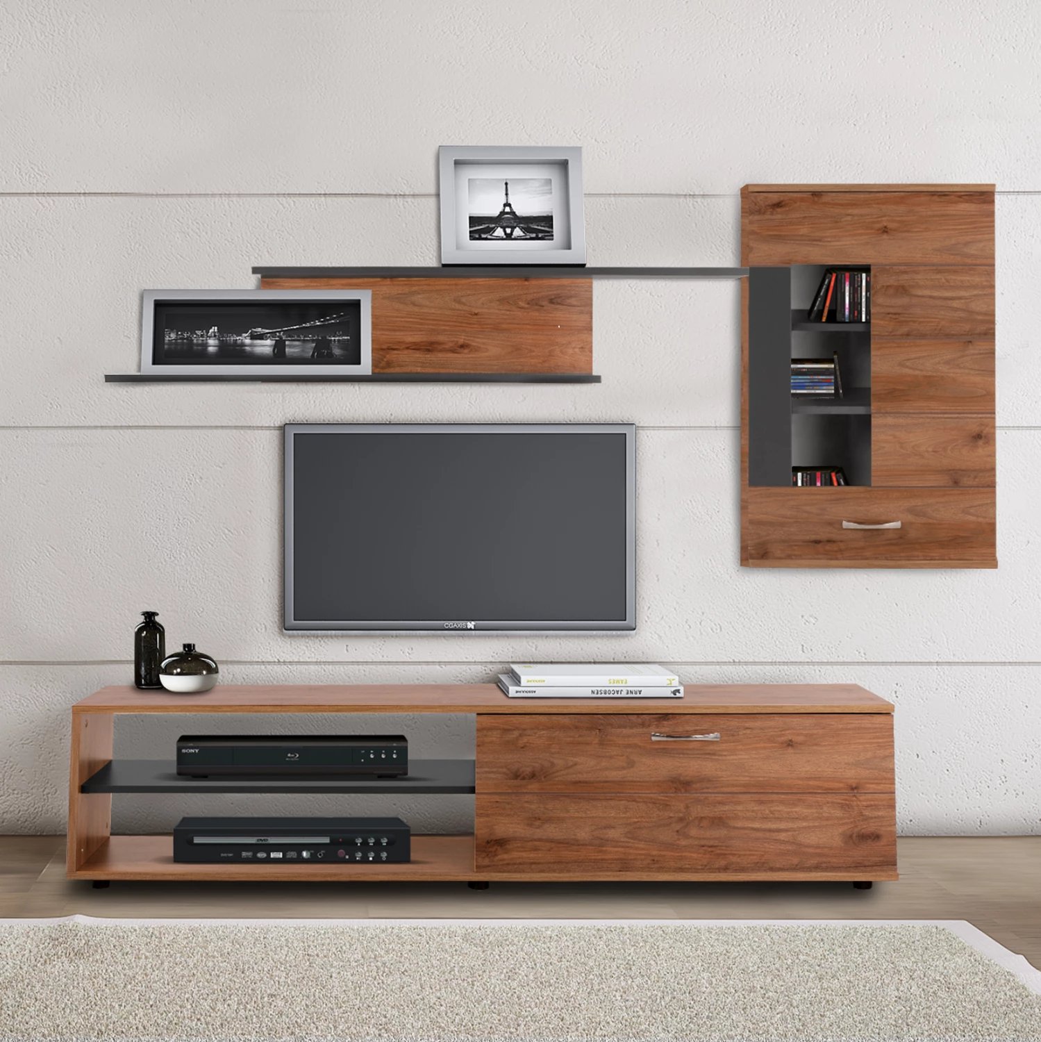 Set komode për TV Amalfi Mocha-Grey FH2320.02, të kaftë