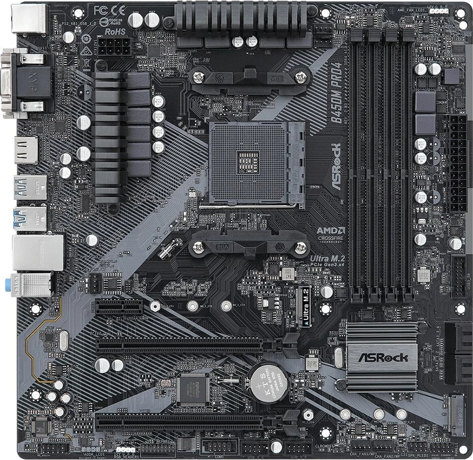 Pllakë amë Asrock B450M Pro4 R2.0, Socket AM4, micro ATX