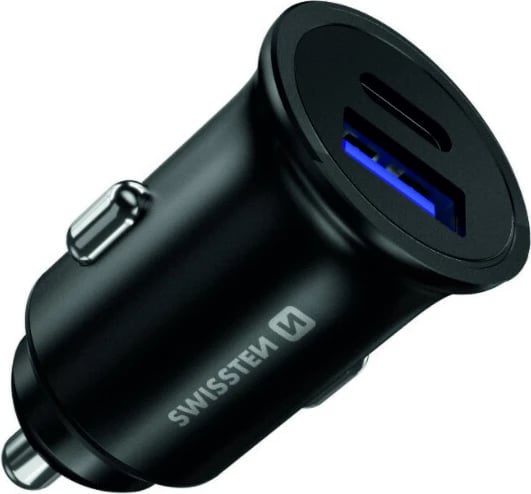 Karikues SWISSTEN, 1xUSB-C PD, 1xUSB QC 3.0, 36W, i zi