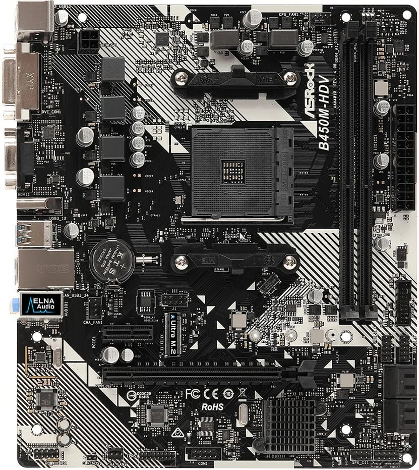 Pllakë amë Asrock B450M-HDV, AM4 micro ATX