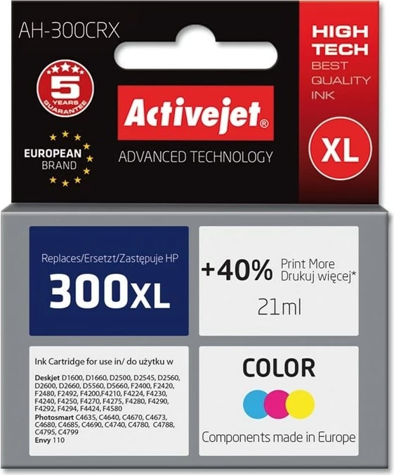 Ngjyrë zëvendësuese Activejet AH-300CRX për printer HP, 21 ml