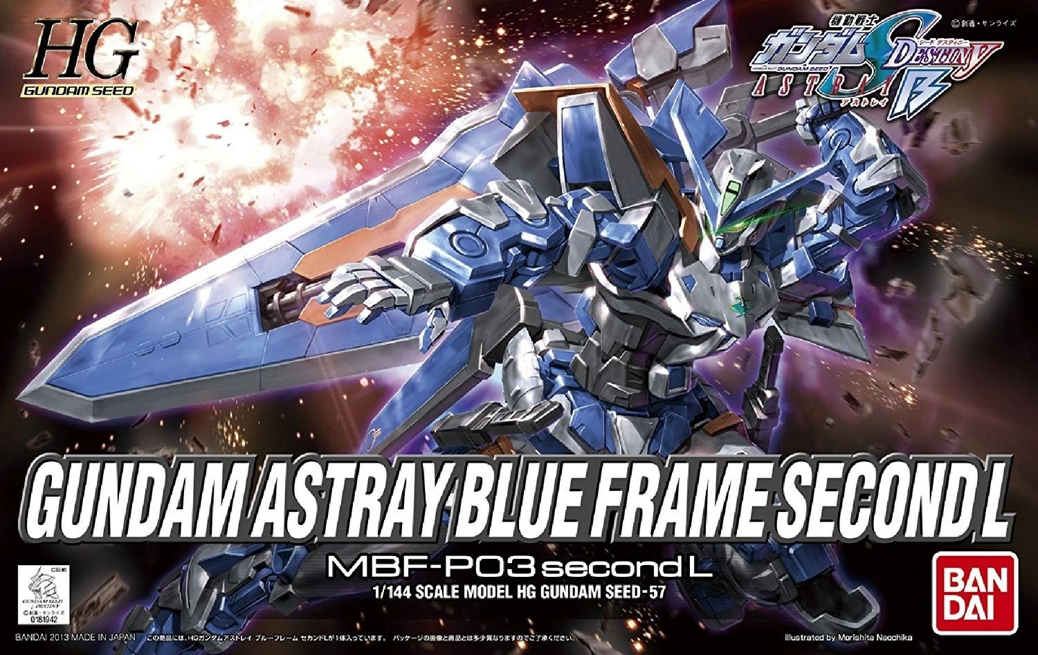 Figurinë koleksionuese BANDAI HG 1/144 GUNDAM ASTRAY BLUE FRAME SECOND, e kaltër