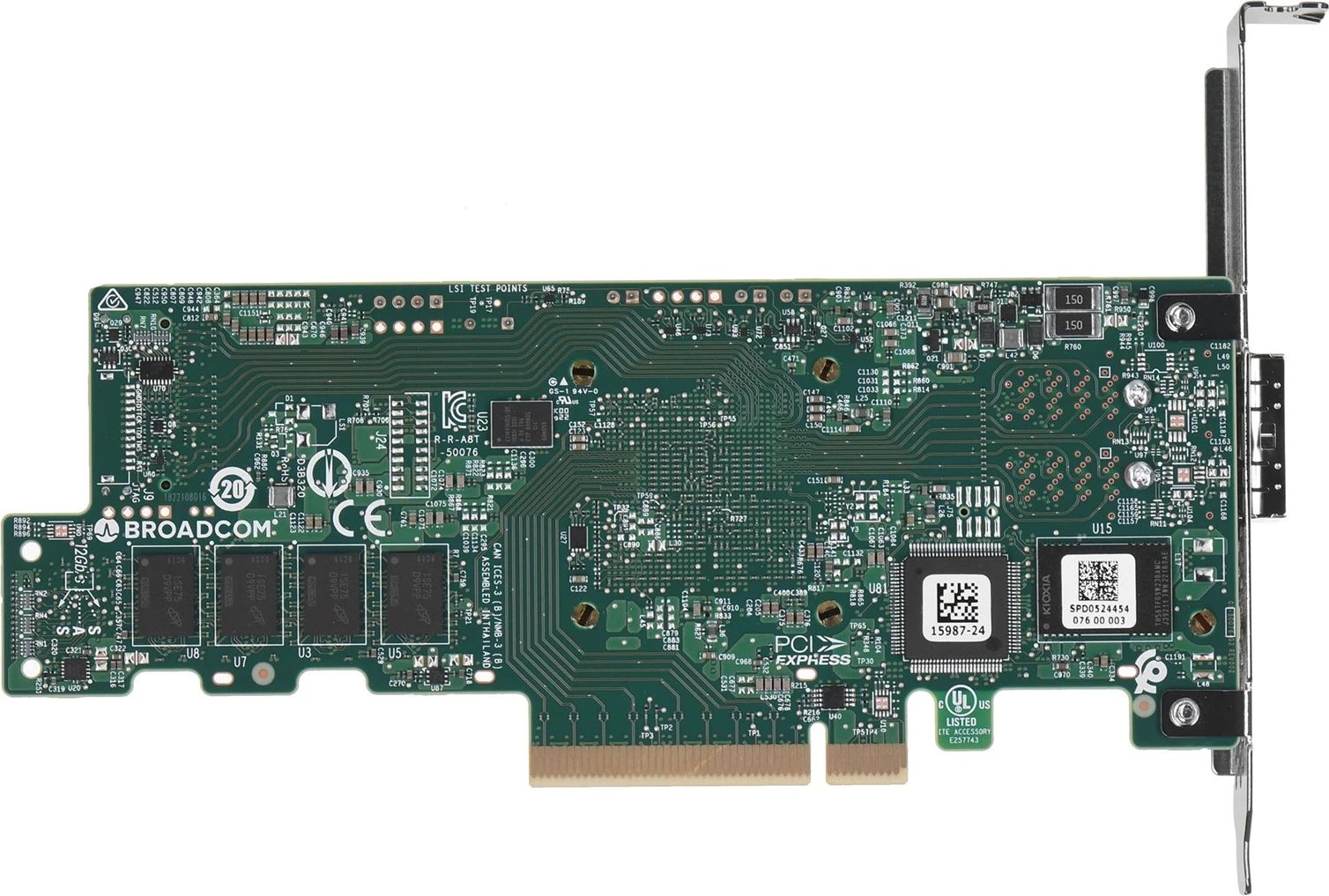 Kontrollues RAID Broadcom 9580-8i8e, PCI Express x8 4.0, 12 Gbit/s