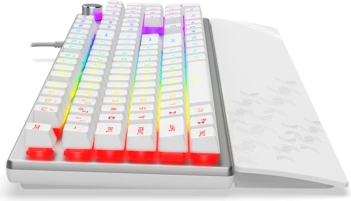 Tastierë Gaming KRUX Frost Silver-White me RGB