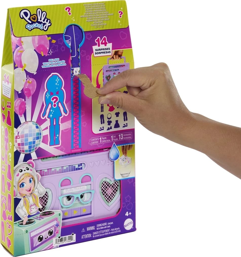 Set lojërash Polly Pocket Disco Dance Fashion Reveal, MATTEL, shumëngjyrësh