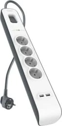 Surge protector Belkin BSV401CA2M, 4 AC outlet(s), 2 m, Black, White