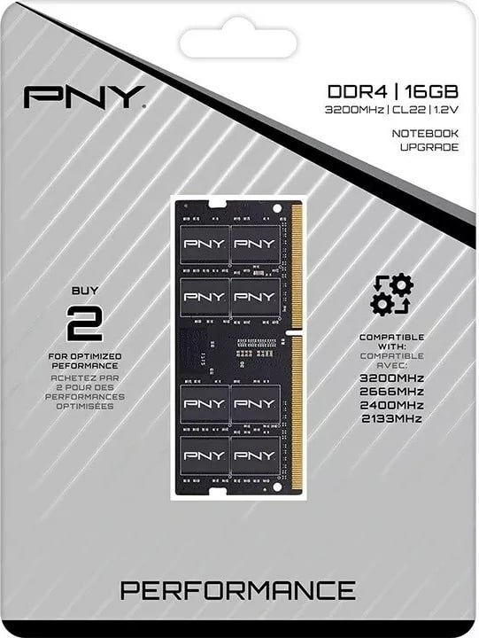 RAM Memorje PNY MN16GSD43200-SI, 16GB DDR4 SODIMM 3200MHZ