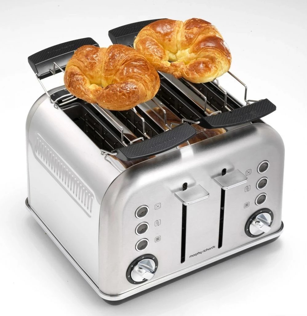 Toaster Morphy Richards me gril, 2 feta, Inoks, Argjendtë