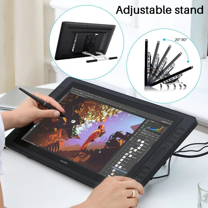 Tablet grafik HUION Kamvas Pro 20, 5080 lpi, 434.88 x 238.68 mm, USB, E zezë