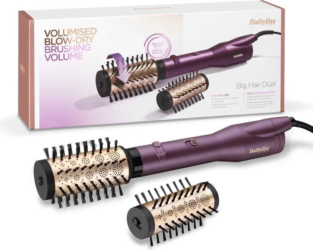 Brushë stiluese për flokë BaByliss AS950E, 650W, rozë 