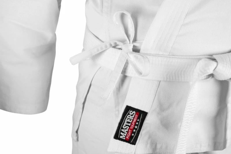 Kimono karate Masters për meshkuj, femra dhe fëmijë, 9 oz - 130 cm, i bardhë