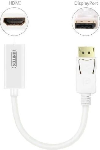 Konvertues Unitek, DisplayPort në HDMI, i bardhë