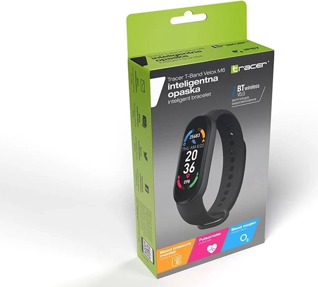 Rrip sportiv Tracer T-Band Velox M6, me Bluetooth 5.0 dhe monitorim të gjumit