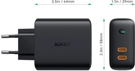 Karikues për celular AUKEY PA-D2, 36W, i zi