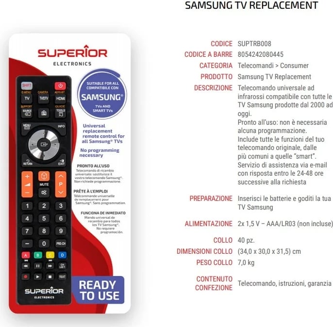 Telekomandë universale Superior Electronics për Samsung