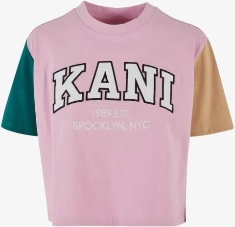 Maicë Karl Kani për Femra, Serif Crop Block Tee W, Rozë dhe Multicolor