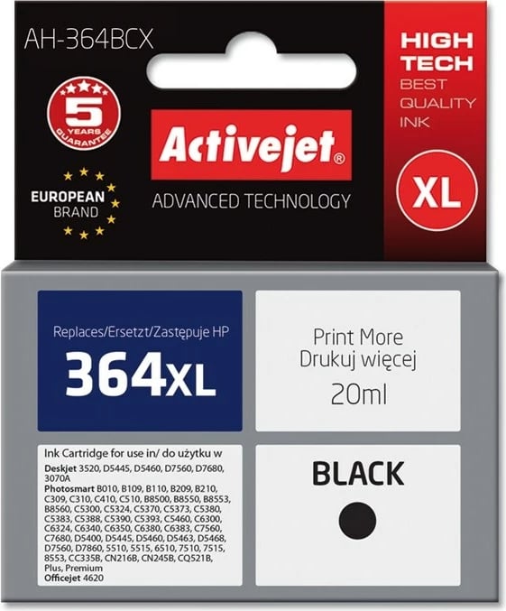 Ngjyrë Activejet AH-364BCX për printer HP, i zi