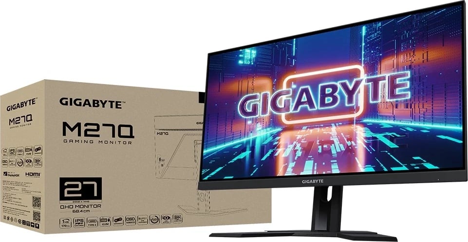 Monitori Gigabyte M27Q, 27 inç, Quad HD LED, i zi