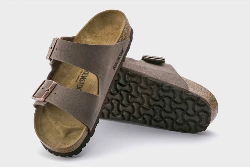 Papuqe Birkenstock, për meshkuj dhe femra, ngjyrë kafe