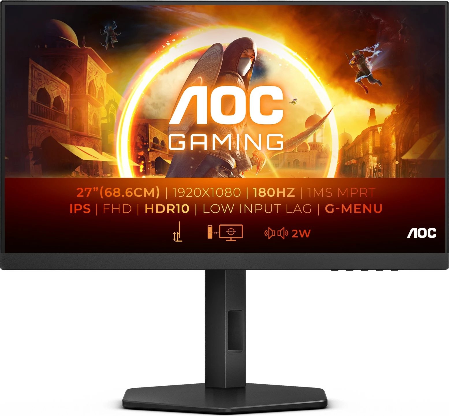 Monitor gaming AOC 27G4X, 68.6 cm (27"), 1920 x 1080 pixels, Full HD, LED, 0.5 ms, i zi