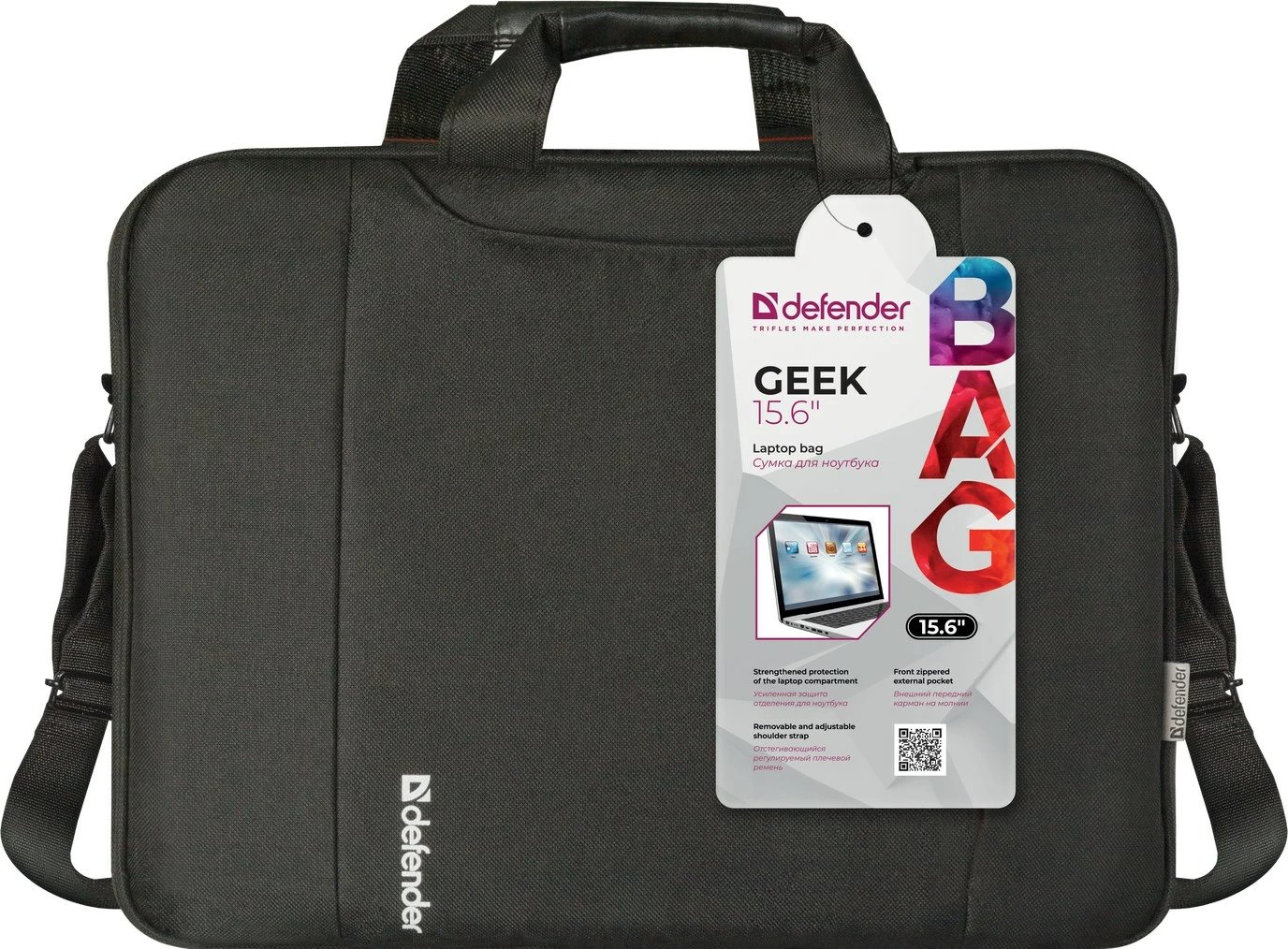 Çantë për laptop Defender, Geek, 39.6 cm, e zezë