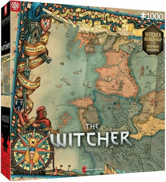 Puzzle The Witcher Harta e Mbretërive Veriore, 1000 copë