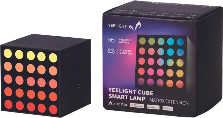 Llambë tavoline smart Yeelight Cube, Wi-Fi/Bluetooth, E zezë