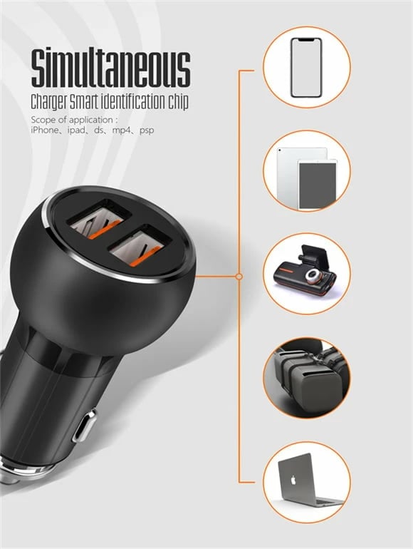 Karikues për veturë Ldnio 36W Dual USB Super Fast Car charger