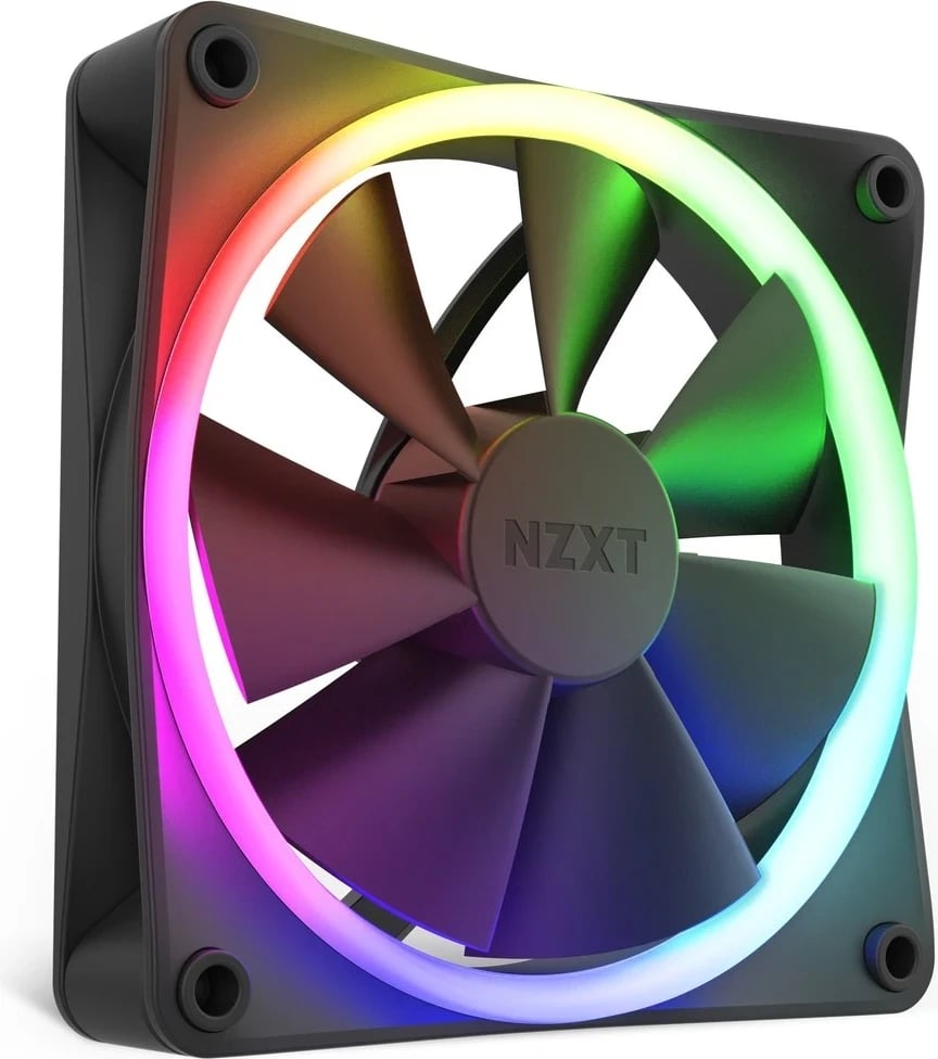 Ventilator për Kasë Kompjuteri NZXT F120 RGB, 12 cm, i Zi