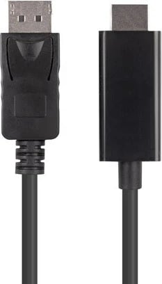 Kabllo ndërrues gjinie Lanberg CA-DPHD-11CC-0030-BK, DisplayPort në HDMI, Zi