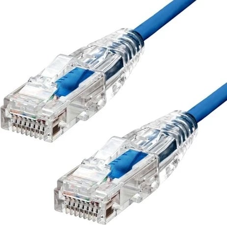 Kabëll Ethernet ProXtend Ultra Slim CAT6 U/UTP CU LSZH 75cm, blu