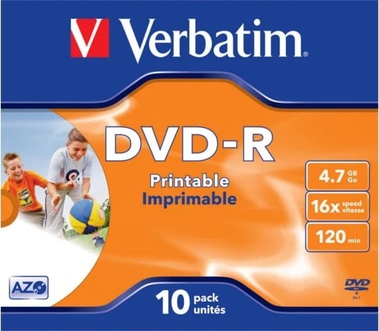 DVD-R Verbatim, kapacitet 4.7GB, e printueshme