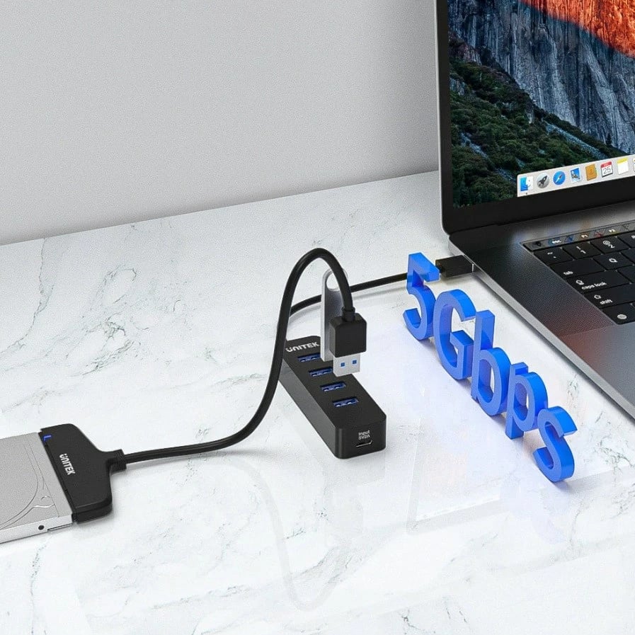 HUB USB UNITEK me 4 porta USB-A 3.1, Aktiv, 10W, H1117A