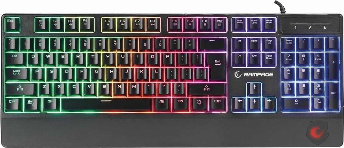 Tastierë gaming Rampage KB-R34, RGB, membranë-mekanike, e zezë