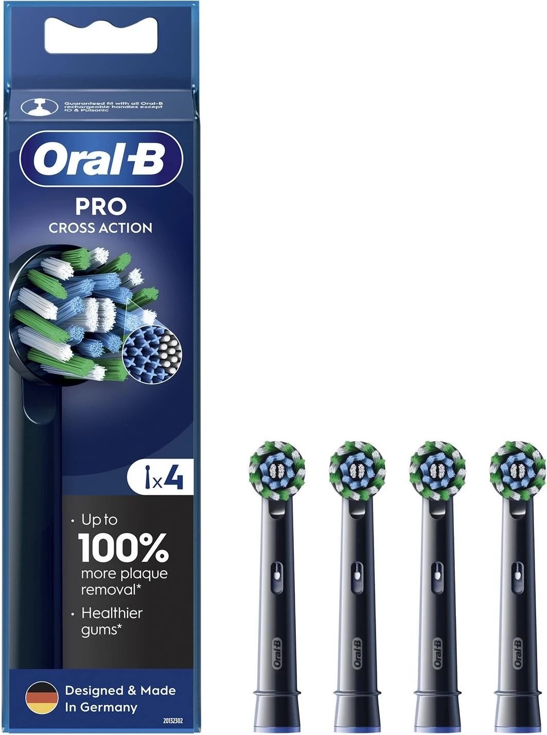 Koka furçe Oral-B EB50 CrossAction, e zezë, 4 copë