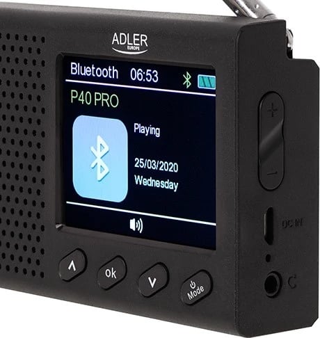 Radio Portativ Adler AD 1198, me Bluetooth, ngjyrë e zezë