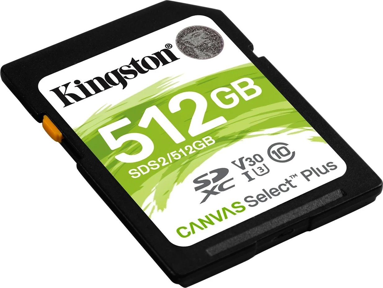 Kartë memorje Kingston Canvas Select Plus 512 GB SDXC Class 10 UHS-I, e zezë