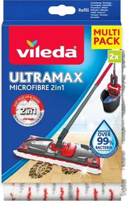 Refill për mop Vileda Ultramax dhe Ultramat TURBO, 2 copë, e bardhë