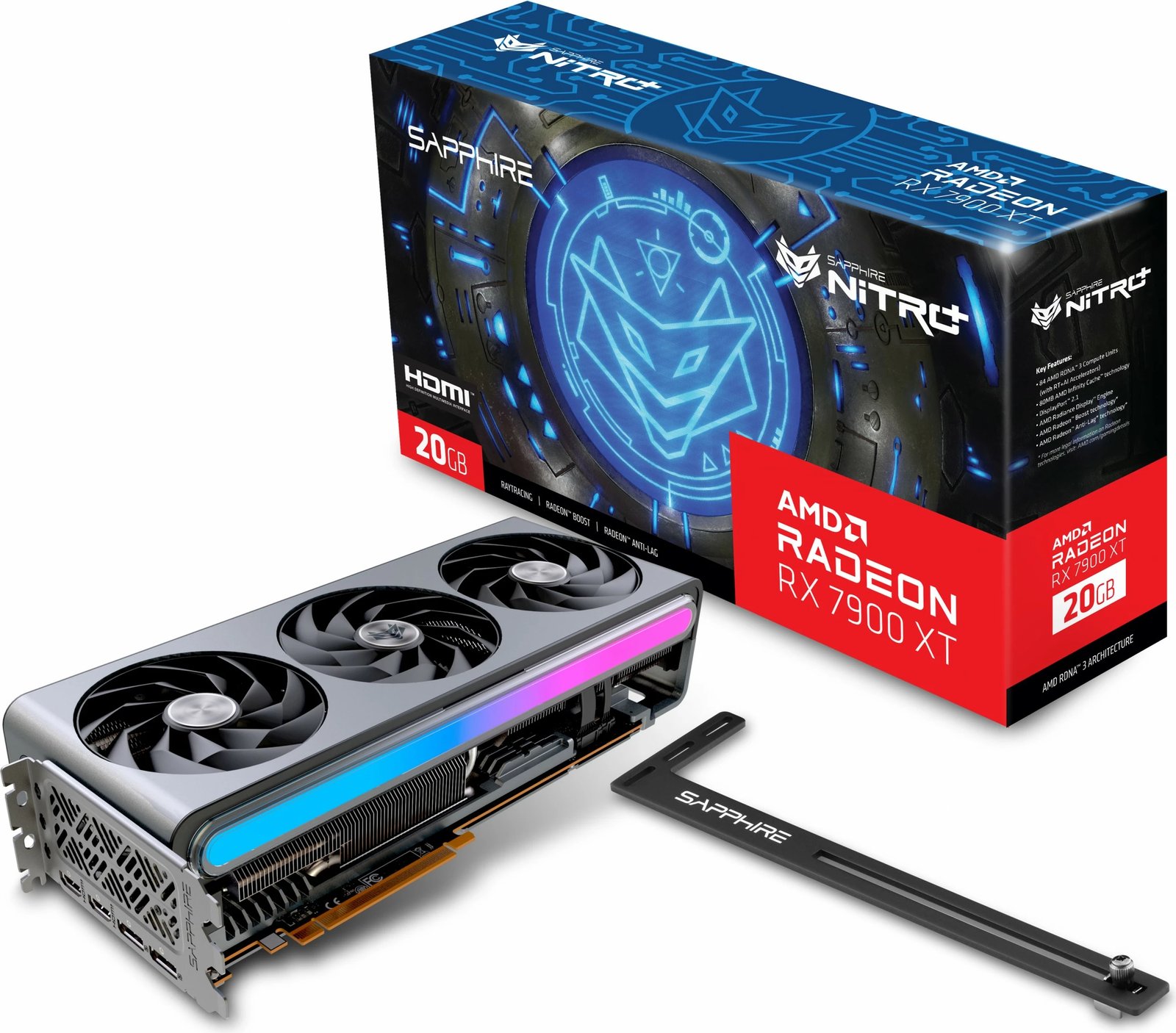 Kartelë grafike Sapphire NITRO+ Radeon RX 7900 XT, 20 GB, GDDR6, PCI Express x16 4.0, ngjyrë argjendi