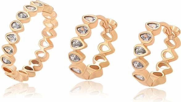 Set unazë/vathë Xuping, të praruar në ar 18k, #7US