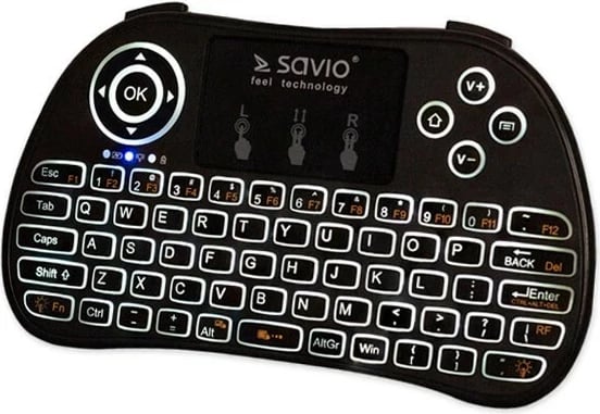 Tastierë wireless Savio KW-02, me touchpad, e zezë