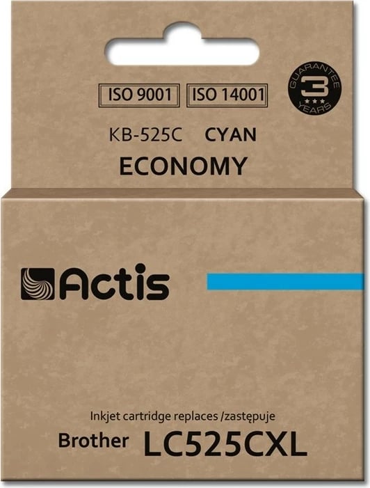 Ngjyrë zëvendësuese Actis KB-525C ink për printer Brother LC-525C, standard, 15ml, e kaltër