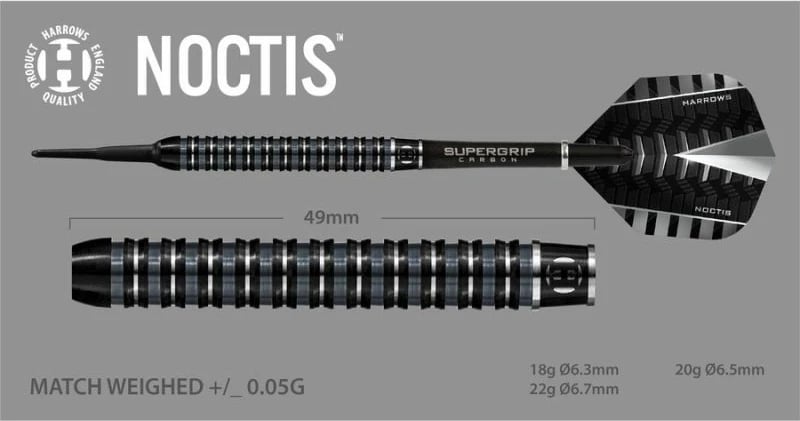 Shigjeta për meshkuj dhe femra Harrows Noctis 90% Softip, të zeza dhe argjend