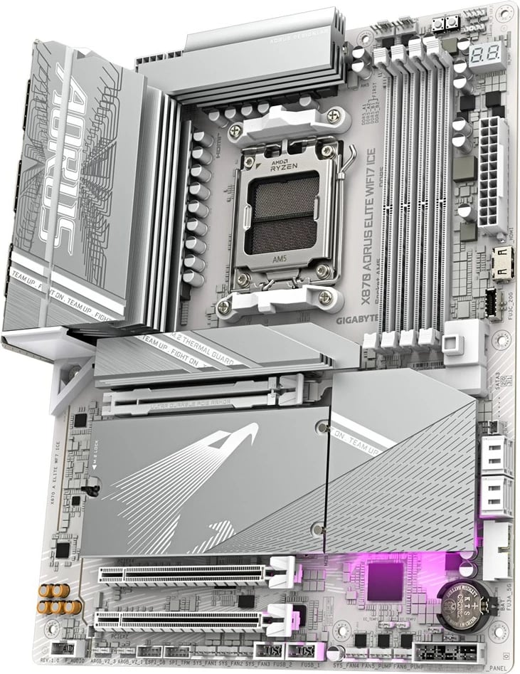 Pllakë amë Gigabyte X870 AORUS ELITE WF7 ICE, Socket AM5, e bardhë