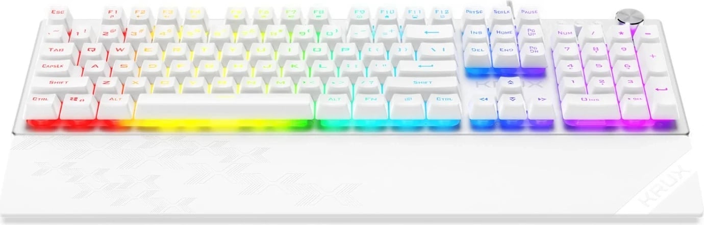 Tastierë Gaming KRUX Frost Silver-White me RGB