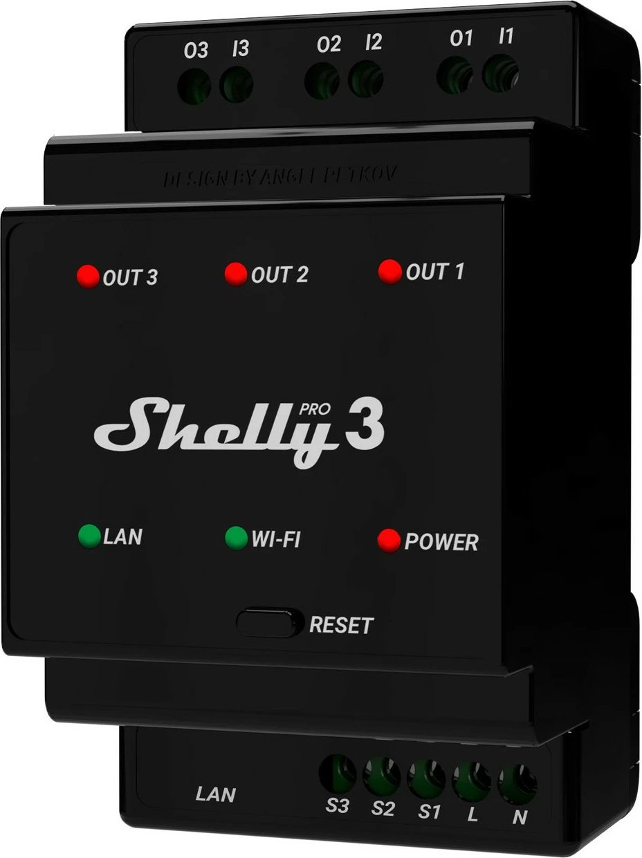 Smart relay Shelly Pro 3, 3 kanale, i zi