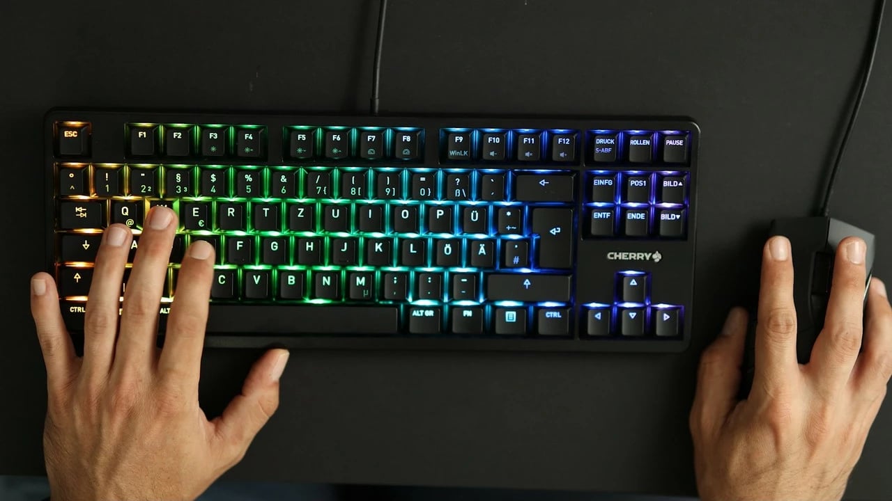 Tastierë Cherry G80-3000N RGB TKL, Wired, USB, RGB LED, Black