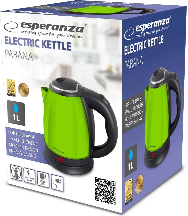 Vluese uji Esperanza EKK128G, 1350 W, 1L, e gjelbër 